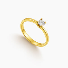 6.25 - CLASSIC FOUR-PRONG THIN ENGAGEMENT RING WITH DIAMOND STONE IN 14K YELLOW GOLD