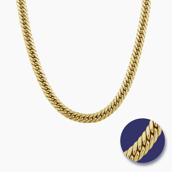 FLAT CURB CHAIN MENS NECKLACE (16 INCHES) IN (SAUDI) 18K YELLOW GOLD