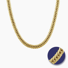 FLAT CURB CHAIN MENS NECKLACE (16 INCHES) IN (SAUDI) 18K YELLOW GOLD