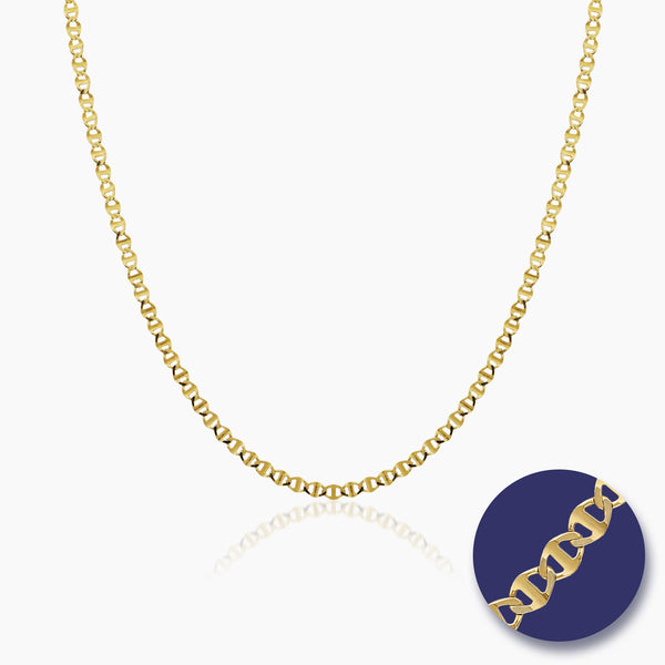 MARINER CHAIN NECKLACE (26 INCHES) IN (ITALIAN) 14K YELLOW GOLD