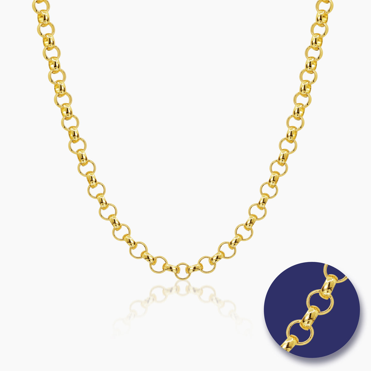 ROLO CHAIN NECKLACE WITH ROUNDED LINKS (20 INCHES) IN (SAUDI) 18K YELL ...