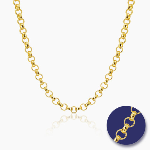 ROLO CHAIN NECKLACE WITH ROUNDED LINKS (20 INCHES) IN (SAUDI) 18K YELLOW GOLD