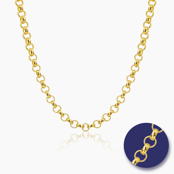 ROLO CHAIN WITH ROUNDED INTERLOCKING LINKS (20 INCHES) IN (SAUDI) 18K YELLOW GOLD