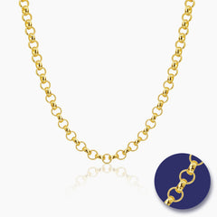 ROLO CHAIN NECKLACE WITH ROUNDED LINKS (20 INCHES) IN (SAUDI) 18K YELLOW GOLD