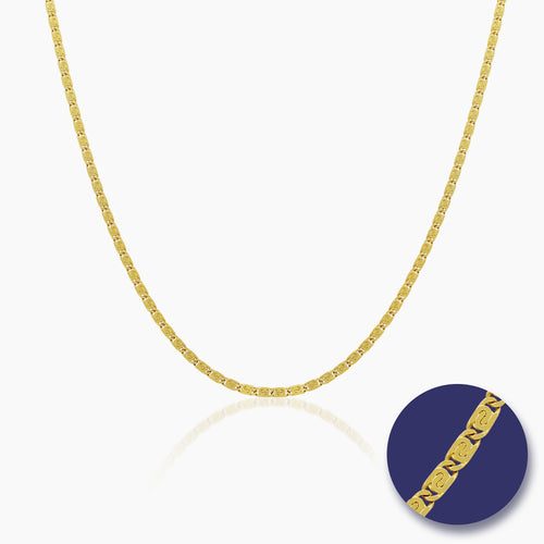 SCROLL CHAIN NECKLACE (24 INCHES) IN (SAUDI) 18K YELLOW GOLD