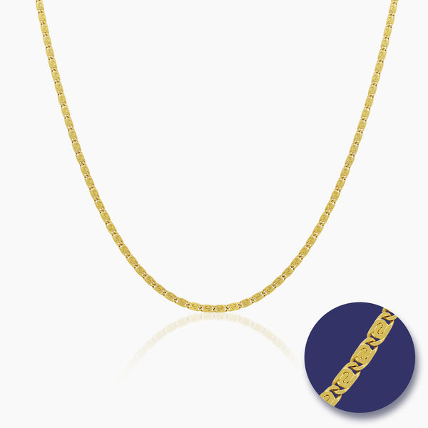 SCROLL CHAIN NECKLACE (24 INCHES) IN (SAUDI) 18K YELLOW GOLD