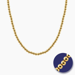 BEAD CHAIN (18 INCHES) IN (SAUDI) 18K YELLOW GOLD