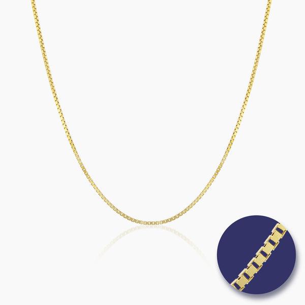 BOX CHAIN NECKLACE IN 18K YELLOW GOLD