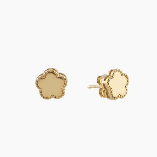 CLOVER STUD EARRINGS IN (ITALIAN) 18K YELLOW GOLD