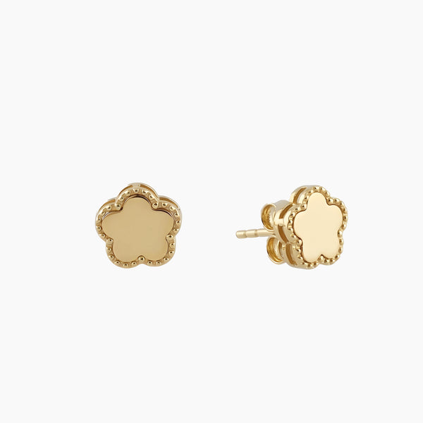 CLOVER STUD EARRINGS IN (ITALIAN) 18K YELLOW GOLD