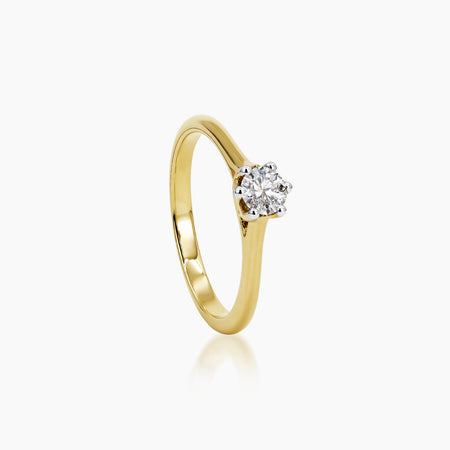 6.5 - DIAMOND ENGAGEMENT RING WITH 1=0.29 / 2.81 CARAT DIAMONDS IN 18K YELLOW GOLD