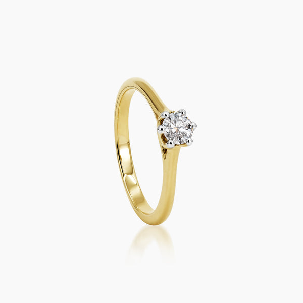 6.5 - DIAMOND ENGAGEMENT RING WITH 1=0.29 / 2.81 CARAT DIAMONDS IN 18K YELLOW GOLD