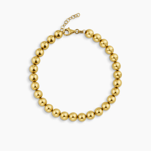 POLISHED GOLDEN BEADS BRACELET IN (SAUDI) 18K YELLOW GOLD