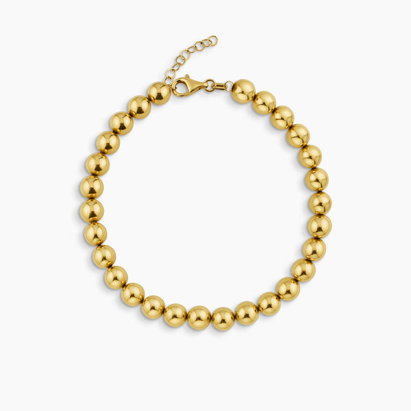 POLISHED GOLDEN BEADS BRACELET IN (SAUDI) 18K YELLOW GOLD