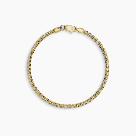 DIAMOND CUT BEAD CHAIN BRACELET (7.5 INCHES) IN (ITALIAN) YELLOW GOLD