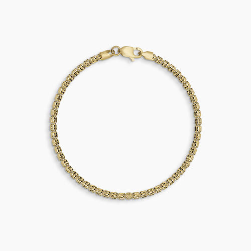 DIAMOND CUT BEAD CHAIN BRACELET (7.5 INCHES) IN (ITALIAN) YELLOW GOLD