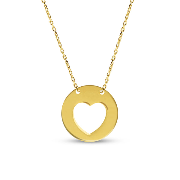 CUT-OUT HEART NECKLACE IN 18K YELLOW GOLD