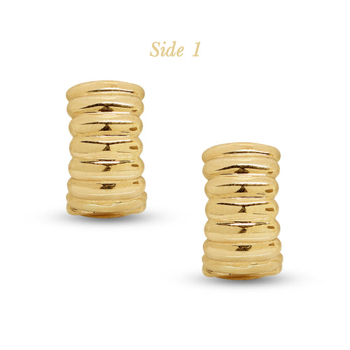 LAYERED CHUNKY HOOP EARRINGS IN (SAUDI) 18K YELLOW GOLD