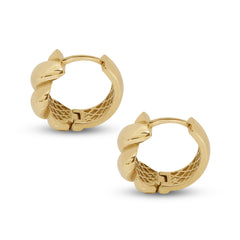 TWISTED KNOT CHUNKY HOOP EARRINGS IN (SAUDI) 18K YELLOW GOLD