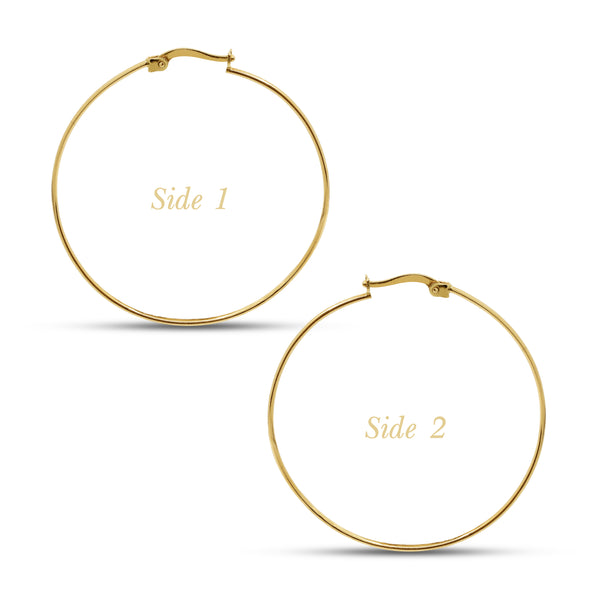 THIN CIRCULAR HOOP EARRINGS IN (SAUDI) 18K YELLOW GOLD