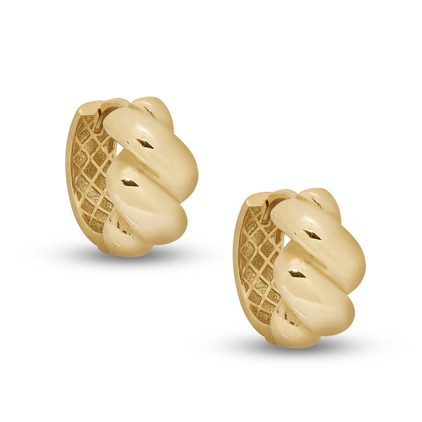 TWISTED KNOT CHUNKY HOOP EARRINGS IN (SAUDI) 18K YELLOW GOLD