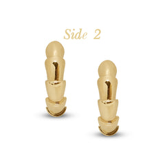 SCALE LADIES HOOP EARRINGS IN (SAUDI) 18K YELLOW GOLD