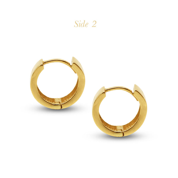 CLASSIC ROUND LADIES HOOP EARRINGS IN (SAUDI) 18K YELLOW GOLD