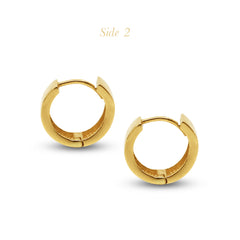 CLASSIC ROUND LADIES HOOP EARRINGS IN (SAUDI) 18K YELLOW GOLD