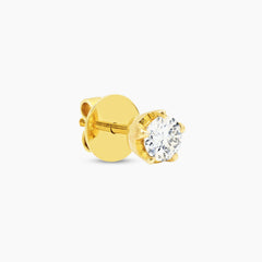 DIAMOND GEOMETRIC LADIES STUD EARRINGS WITH 2=0.96  / 2.7 CARAT DIAMONDS IN 14K YELLOW GOLD