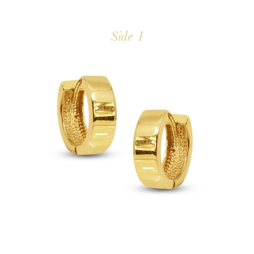 CLASSIC ROUND LADIES HOOP EARRINGS IN (SAUDI) 18K YELLOW GOLD