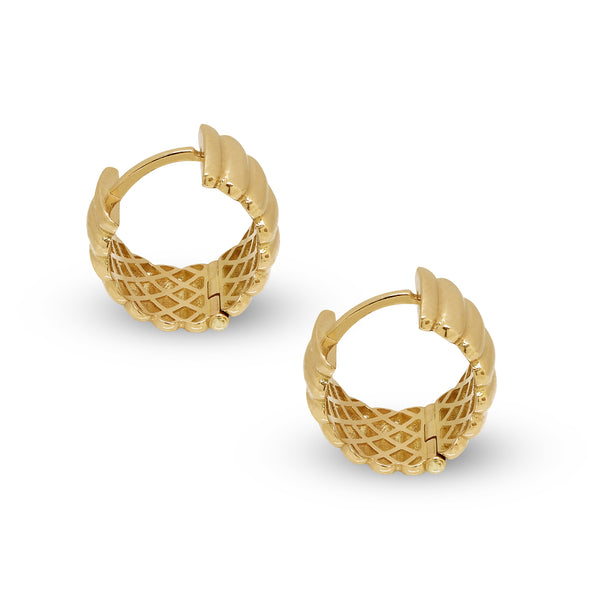 LAYERED CHUNKY HOOP EARRINGS IN (SAUDI) 18K YELLOW GOLD