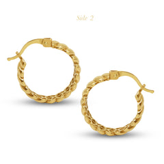 TWISTED THIN KNOT HOOP EARRINGS IN (SAUDI) 18K YELLOW GOLD