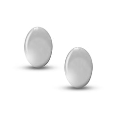 OVAL STUD EARRINGS IN (ITALIAN) 14K WHITE GOLD