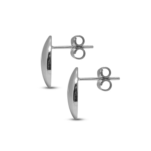 OVAL STUD EARRINGS IN (ITALIAN) 14K WHITE GOLD