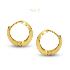 CLASSIC DOME LADIES HOOP EARRINGS IN (SAUDI) 18K YELLOW GOLD