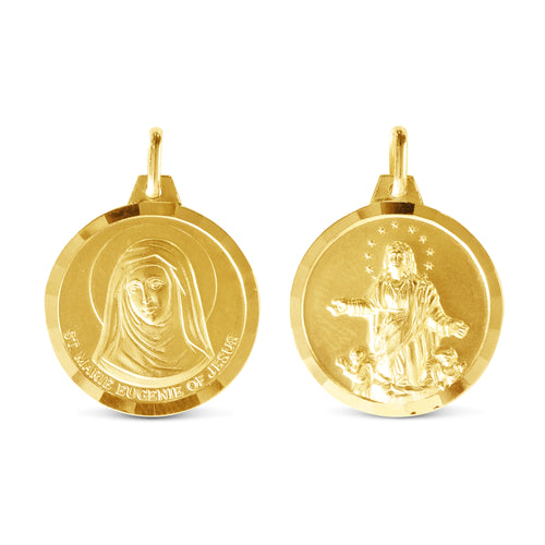 OUR LADY OF ASSUMPTION & ST. MARIE EUGENIE 20MM IN 14K YELLOW GOLD