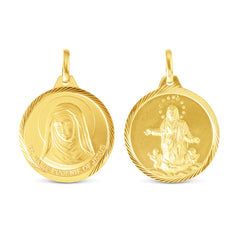 OUR LADY OF ASSUMPTION & ST. MARIE EUGENIE 22MM IN 14K YELLOW GOLD