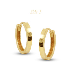 FLUTED LADIES HOOP EARRINGS IN (SAUDI) 18K YELLOW GOLD