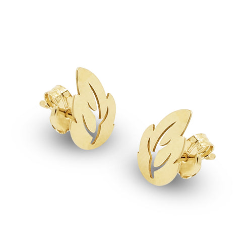 LEAF STUD EARRINGS IN (SPANISH) 18K YELLOW GOLD