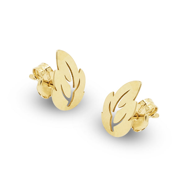 LEAF STUD EARRINGS IN (SPANISH) 18K YELLOW GOLD