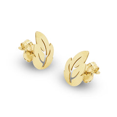 LEAF STUD EARRINGS IN (SPANISH) 18K YELLOW GOLD