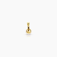 FRESH WATER PEARL WITH DIAMOND LADIES PENDANT WITH 1.5 / 0.7 / 1=0.029 CARAT DIAMONDS IN 14K YELLOW GOLD