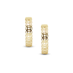 MONEY CATCHER LADIES HOOP EARRINGS IN (ITALIAN)  18K YELLOW GOLD