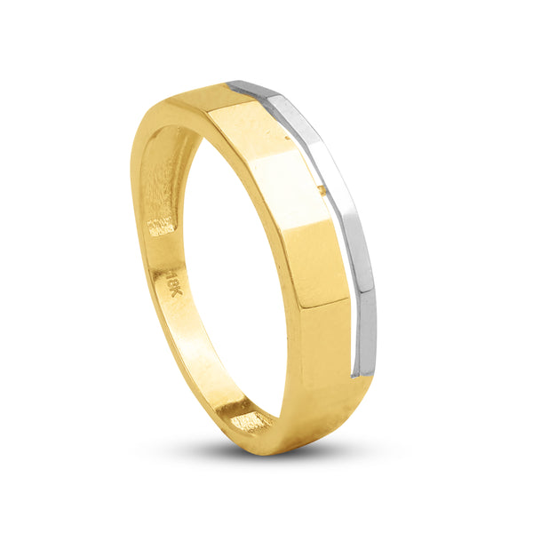POLYGON SHAPE-RING IN 18K TWO-TONE GOLD