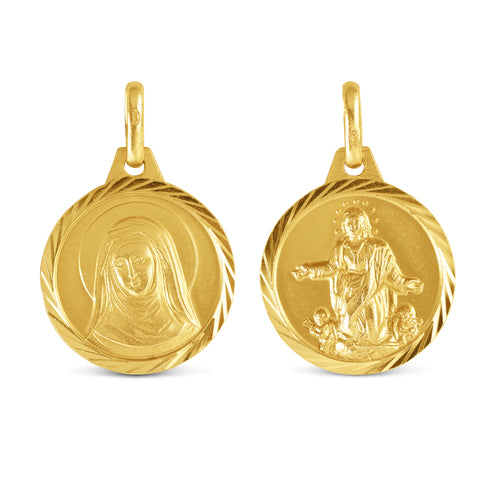 OUR LADY OF ASSUMPTION & ST. MARIE EUGENIE 14MM IN 14K YELLOW GOLD