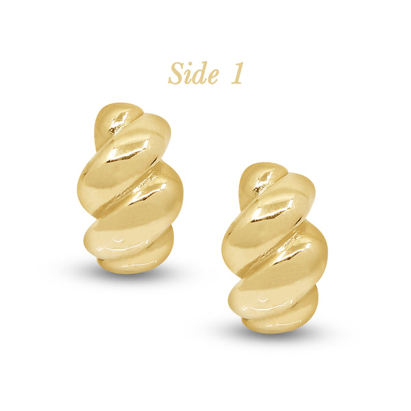 TWISTED KNOT CHUNKY HOOP EARRINGS IN (SAUDI) 18K YELLOW GOLD