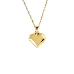 REVERSIBLE HEART PENDANT WITH CHAIN IN 18K YELLOW GOLD