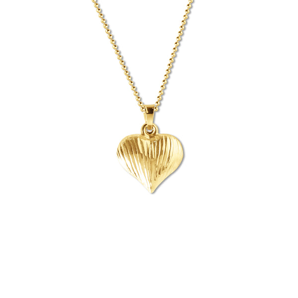 REVERSIBLE HEART PENDANT WITH CHAIN IN 18K YELLOW GOLD