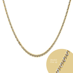 22 INCHES - TWO TONE FLAT CHAIN IN 18K YELLOW / WHITE GOLD (1)