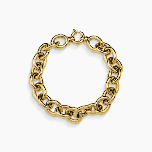 CHUNKY CURB LINKLADIES BANGLE IN (SAUDI) 18K YELLOW GOLD